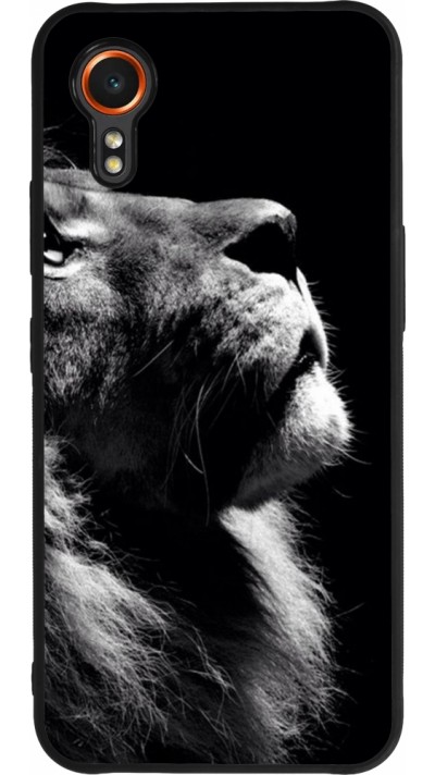 Coque Samsung Galaxy XCover 7 - Silicone rigide noir Lion looking up