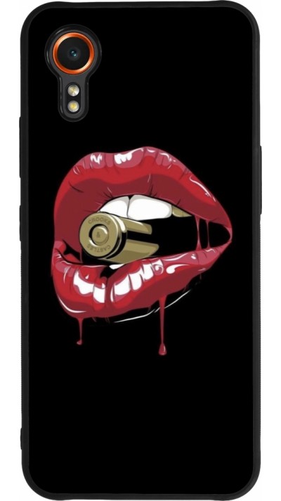 Coque Samsung Galaxy XCover 7 - Silicone rigide noir Lips bullet
