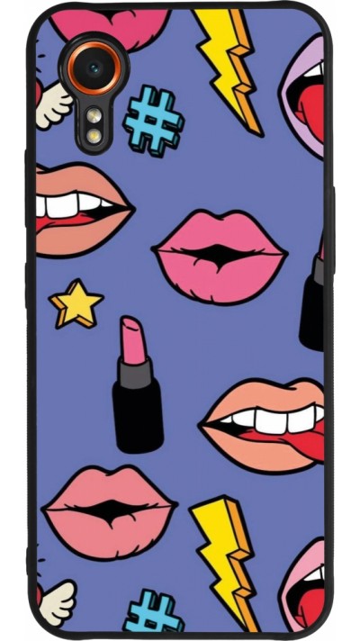 Coque Samsung Galaxy XCover 7 - Silicone rigide noir Lips and lipgloss