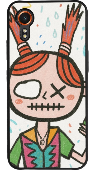 Coque Samsung Galaxy XCover 7 - Silicone rigide noir Little Girl Sketch