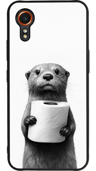 Coque Samsung Galaxy XCover 7 - Silicone rigide noir Loutre papier de toilette