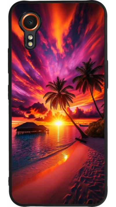Coque Samsung Galaxy XCover 7 - Silicone rigide noir Maldives Dusk Bliss