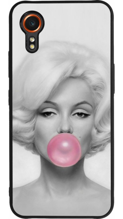 Coque Samsung Galaxy XCover 7 - Silicone rigide noir Marilyn Bubble