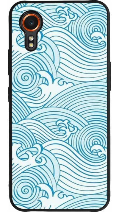 Coque Samsung Galaxy XCover 7 - Silicone rigide noir Ocean Waves
