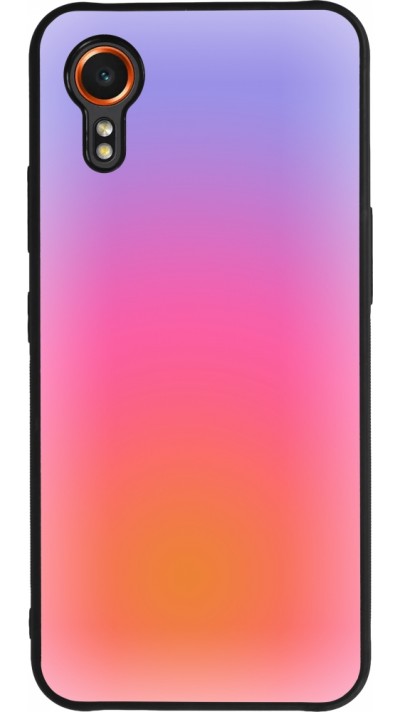 Coque Samsung Galaxy XCover 7 - Silicone rigide noir Orange Pink Blue Gradient