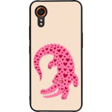 Samsung Galaxy XCover 7 Case Hülle - Silikon schwarz Pink crocodile 2026
