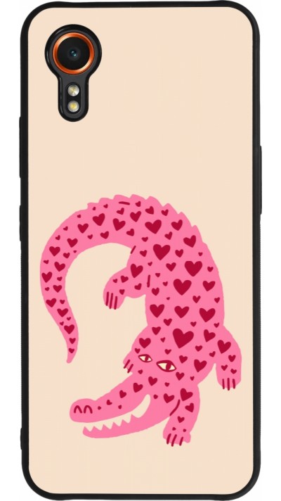 Coque Samsung Galaxy XCover 7 - Silicone rigide noir Pink crocodile 2026