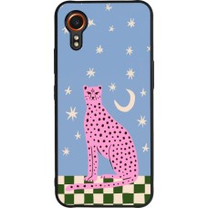 Samsung Galaxy XCover 7 Case Hülle - Silikon schwarz Pink leopard with stars 2026