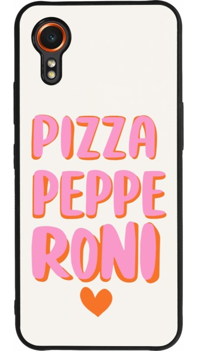 Coque Samsung Galaxy XCover 7 - Silicone rigide noir Pizza pepperoni 2026