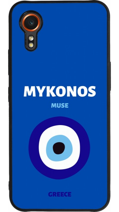 Coque Samsung Galaxy XCover 7 - Silicone rigide noir Pop Summer Destination Mykonos