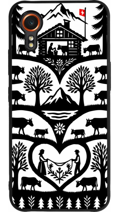 Coque Samsung Galaxy XCover 7 - Silicone rigide noir Poya Suisse 2