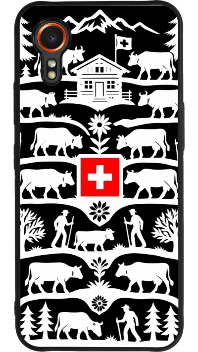 Coque Samsung Galaxy XCover 7 - Silicone rigide noir Poya Suisse 3 noir