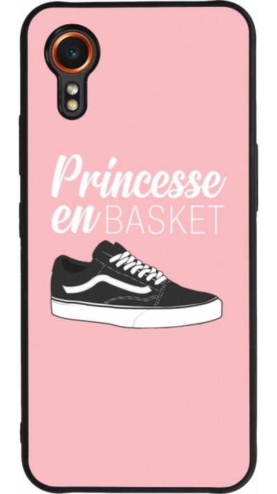 Coque Samsung Galaxy XCover 7 - Silicone rigide noir princesse en basket