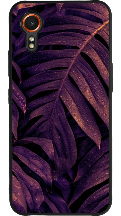 Coque Samsung Galaxy XCover 7 - Silicone rigide noir Purple Light Leaves