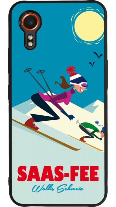 Coque Samsung Galaxy XCover 7 - Silicone rigide noir Saas-Fee Ski Downhill
