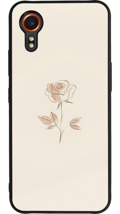 Coque Samsung Galaxy XCover 7 - Silicone rigide noir Sable Rose Minimaliste