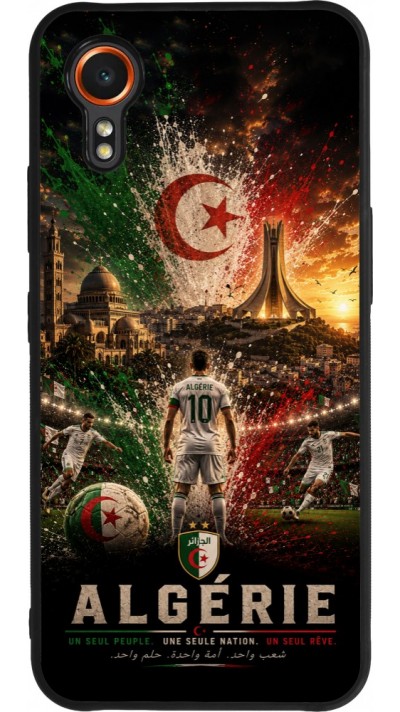 Coque Samsung Galaxy XCover 7 - Silicone rigide noir Football Algérie splash 2026
