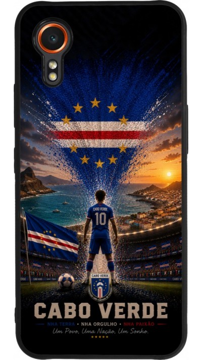 Coque Samsung Galaxy XCover 7 - Silicone rigide noir Football Cap-Vert splash 2026