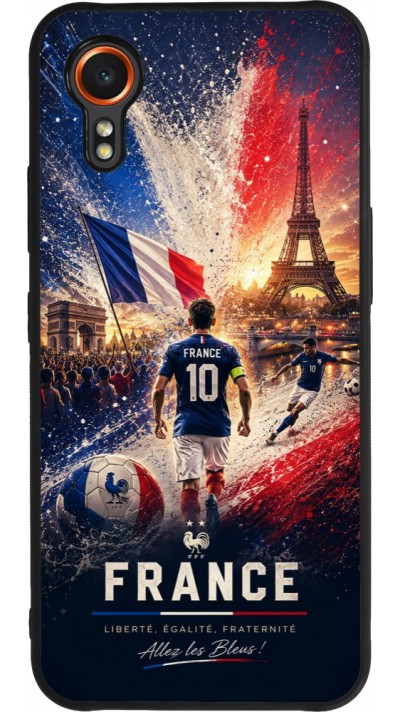 Coque Samsung Galaxy XCover 7 - Silicone rigide noir Football France splash 2026
