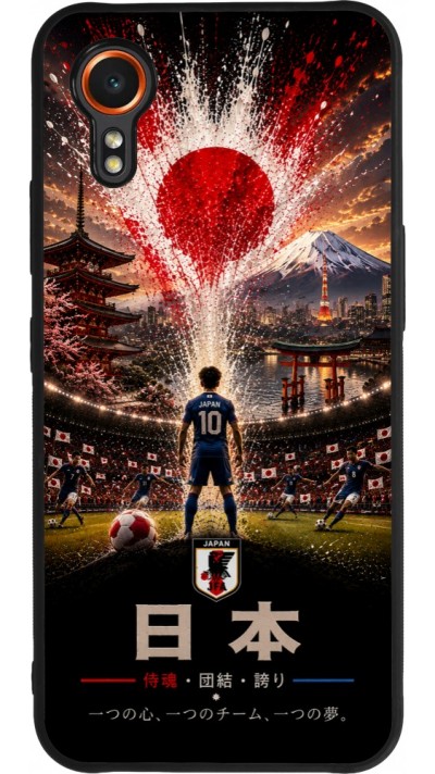 Coque Samsung Galaxy XCover 7 - Silicone rigide noir Football Japon splash 2026