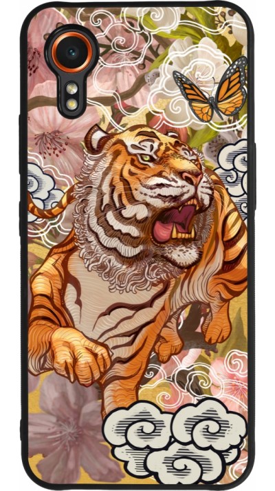Coque Samsung Galaxy XCover 7 - Silicone rigide noir Spring 23 japanese tiger