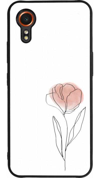 Coque Samsung Galaxy XCover 7 - Silicone rigide noir Spring 23 minimalist flower