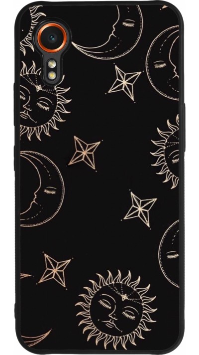 Coque Samsung Galaxy XCover 7 - Silicone rigide noir Suns and Moons