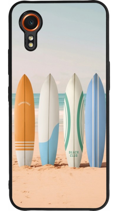 Coque Samsung Galaxy XCover 7 - Silicone rigide noir Summer surfboard 2025