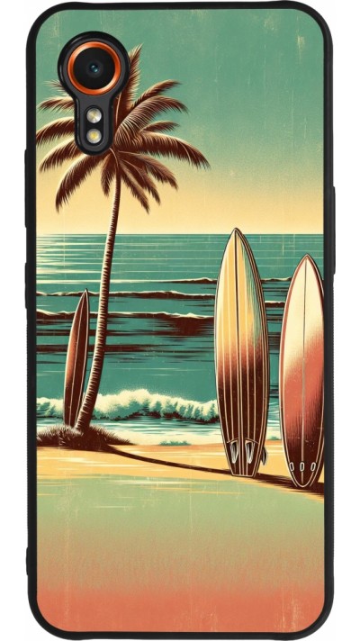 Coque Samsung Galaxy XCover 7 - Silicone rigide noir Surf Paradise
