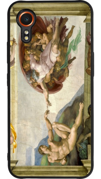 Coque Samsung Galaxy XCover 7 - Silicone rigide noir Tableau art - La Création d’Adam - Michel-Ange