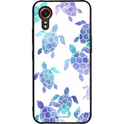 Samsung Galaxy XCover 7 Case Hülle - Silikon schwarz Turtles pattern watercolor