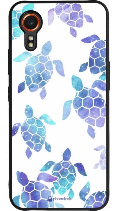 Coque Samsung Galaxy XCover 7 - Silicone rigide noir Turtles pattern watercolor