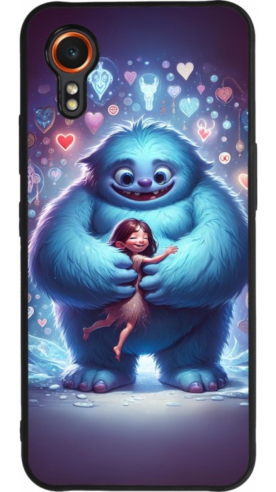 Coque Samsung Galaxy XCover 7 - Silicone rigide noir Valentine 2024 Fluffy Love