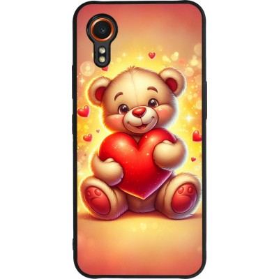 Samsung Galaxy XCover 7 Case Hülle - Silikon schwarz Valentin 2024 Teddy Liebe