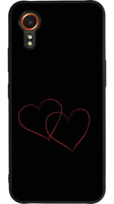 Coque Samsung Galaxy XCover 7 - Silicone rigide noir Valentine 2023 attached heart