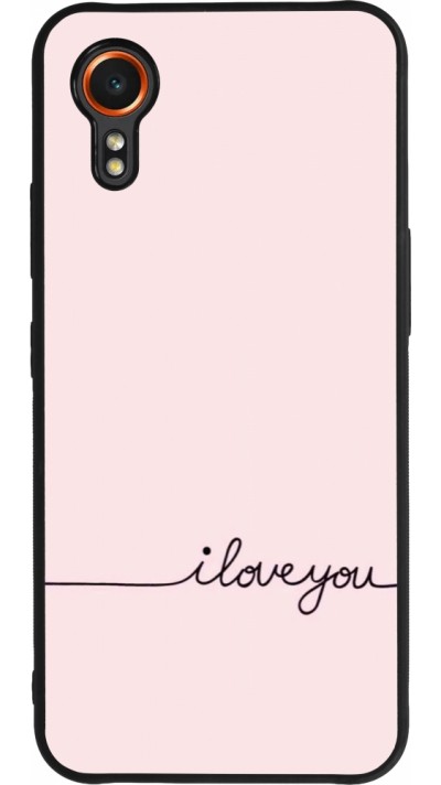 Coque Samsung Galaxy XCover 7 - Silicone rigide noir Valentine 2023 i love you writing