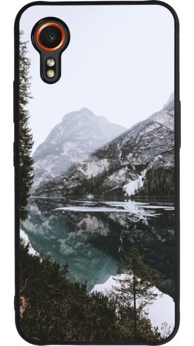 Coque Samsung Galaxy XCover 7 - Silicone rigide noir Winter 22 snowy mountain and lake