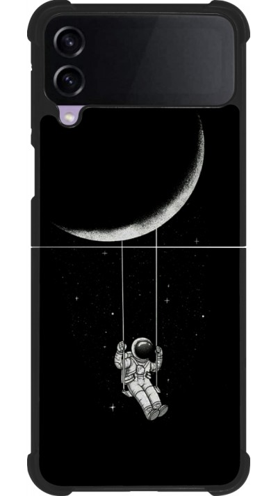 Coque Samsung Galaxy Z Flip3 5G - Silicone rigide noir Astro balançoire