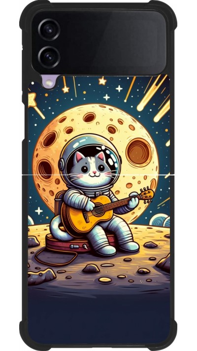Coque Samsung Galaxy Z Flip3 5G - Silicone rigide noir AstroCat RockLune