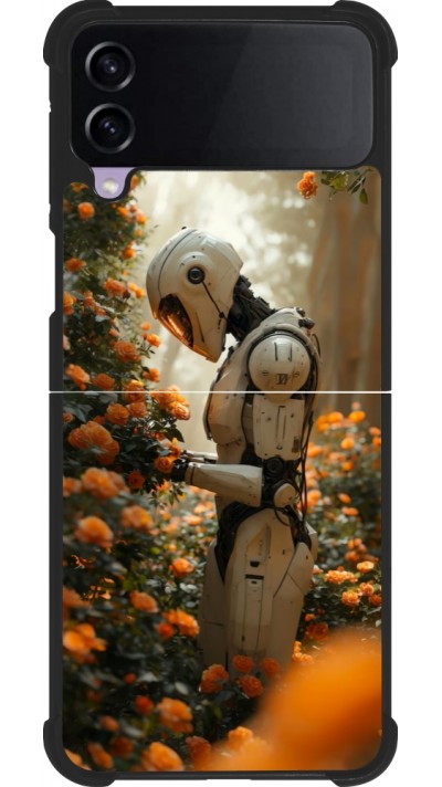 Samsung Galaxy Z Flip3 5G Case Hülle - Silikon schwarz Astronaut flowers 2025