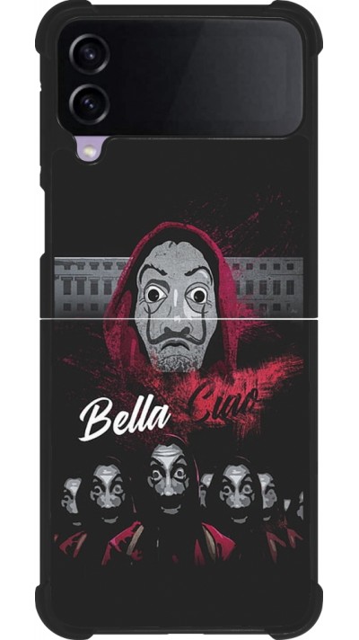Coque Samsung Galaxy Z Flip3 5G - Silicone rigide noir Bella Ciao