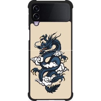 Samsung Galaxy Z Flip3 5G Case Hülle - Silikon schwarz Blue Dragon Tattoo