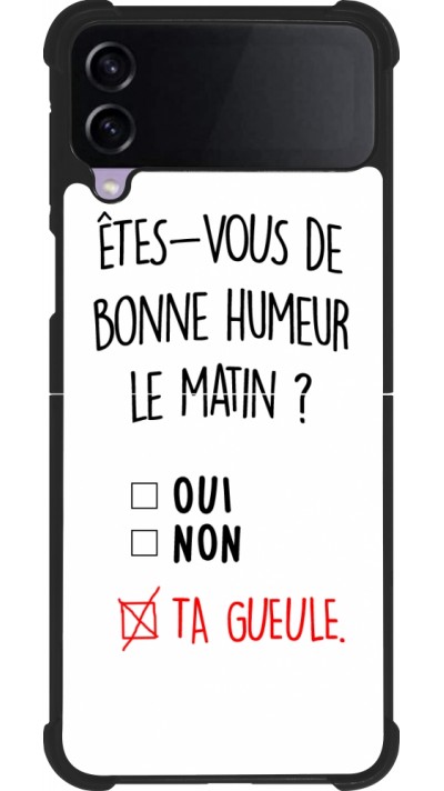 Coque Samsung Galaxy Z Flip3 5G - Silicone rigide noir Bonne humeur matin