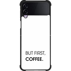 Samsung Galaxy Z Flip3 5G Case Hülle - Silikon schwarz But first Coffee