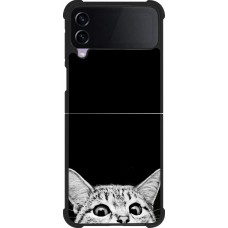 Samsung Galaxy Z Flip3 5G Case Hülle - Silikon schwarz Cat Looking Up Black