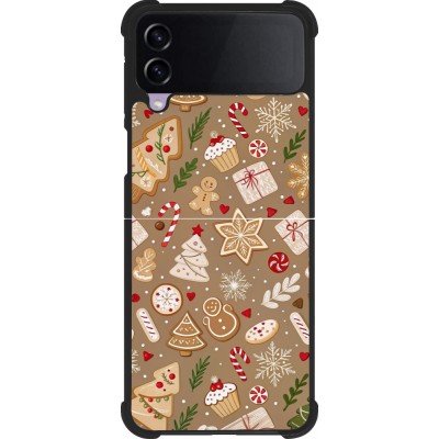 Samsung Galaxy Z Flip3 5G Case Hülle - Silikon schwarz Christmas 25 Pattern Ginger Cookie