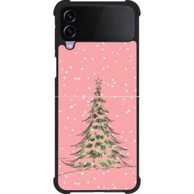 Samsung Galaxy Z Flip3 5G Case Hülle - Silikon schwarz Christmas 25 Pink Tree