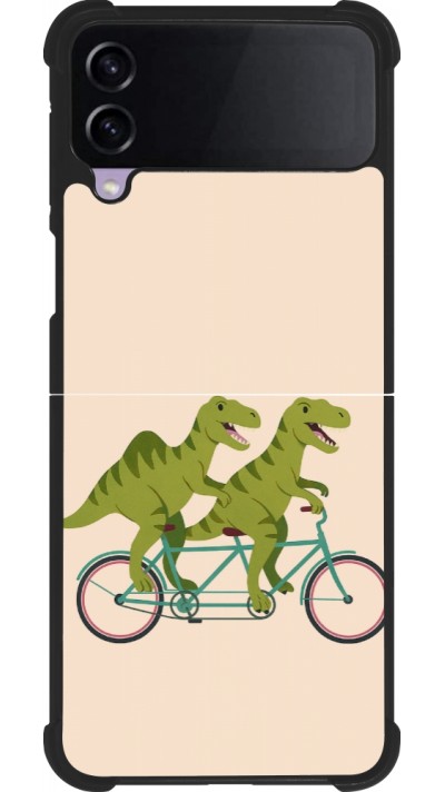Coque Samsung Galaxy Z Flip3 5G - Silicone rigide noir Dinosaurs on bikes 2026