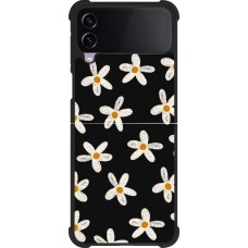 Samsung Galaxy Z Flip3 5G Case Hülle - Silikon schwarz Easter 2024 white on black flower