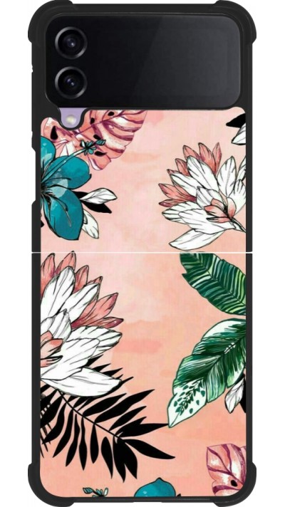 Samsung Galaxy Z Flip3 5G Case Hülle - Silikon schwarz Flowers Artprint